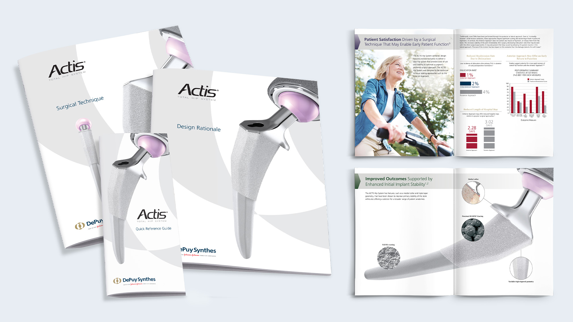 3 brochure covers with 2 page spread mockup
