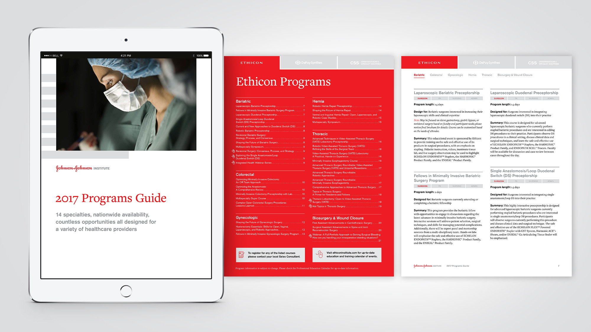 Programs guide design mocked up on iPad