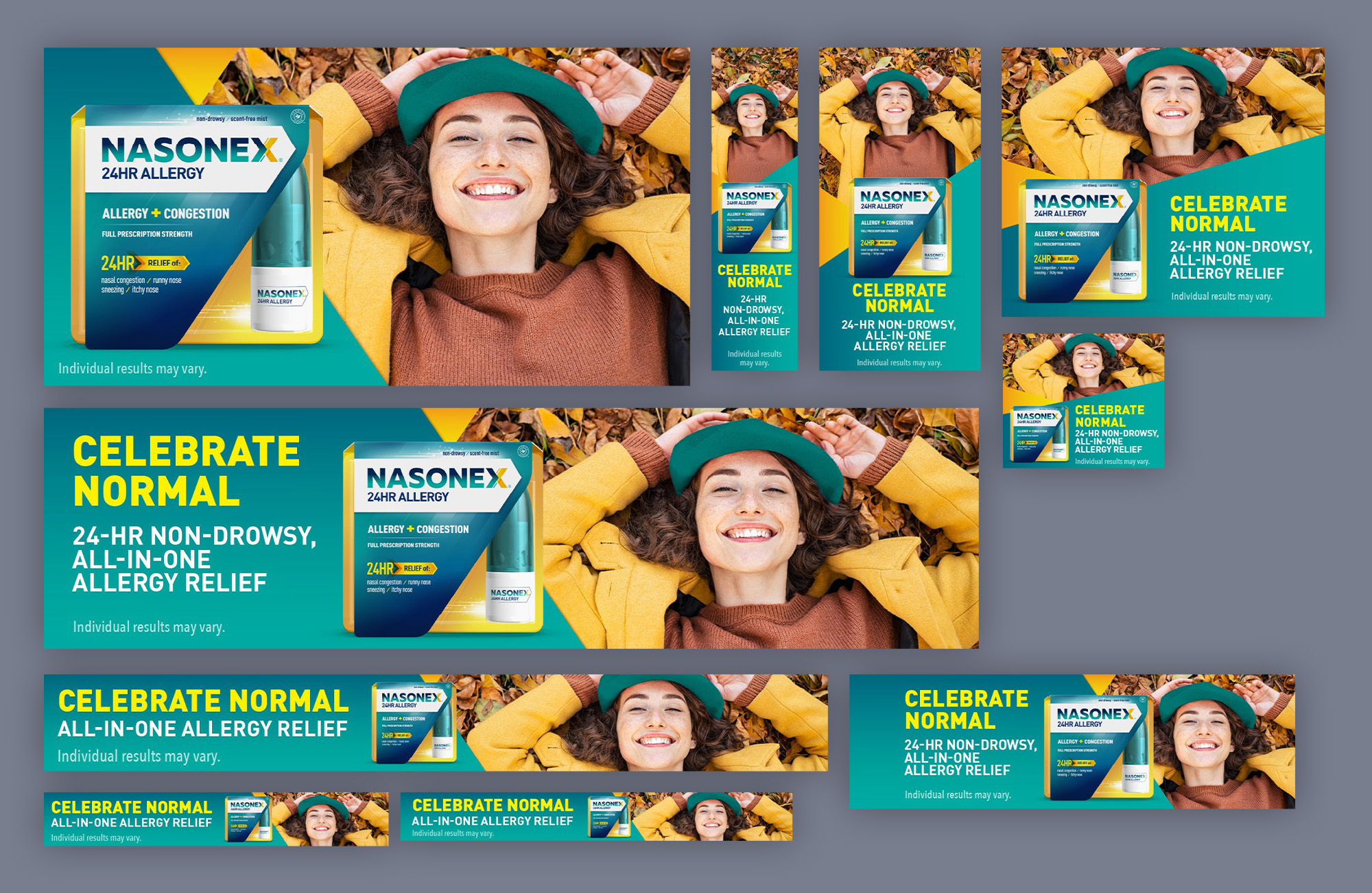 1 ad design in a variety of sizes