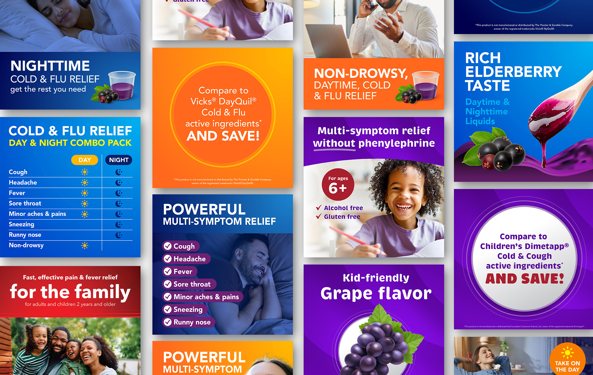 Variety of designed carousel images