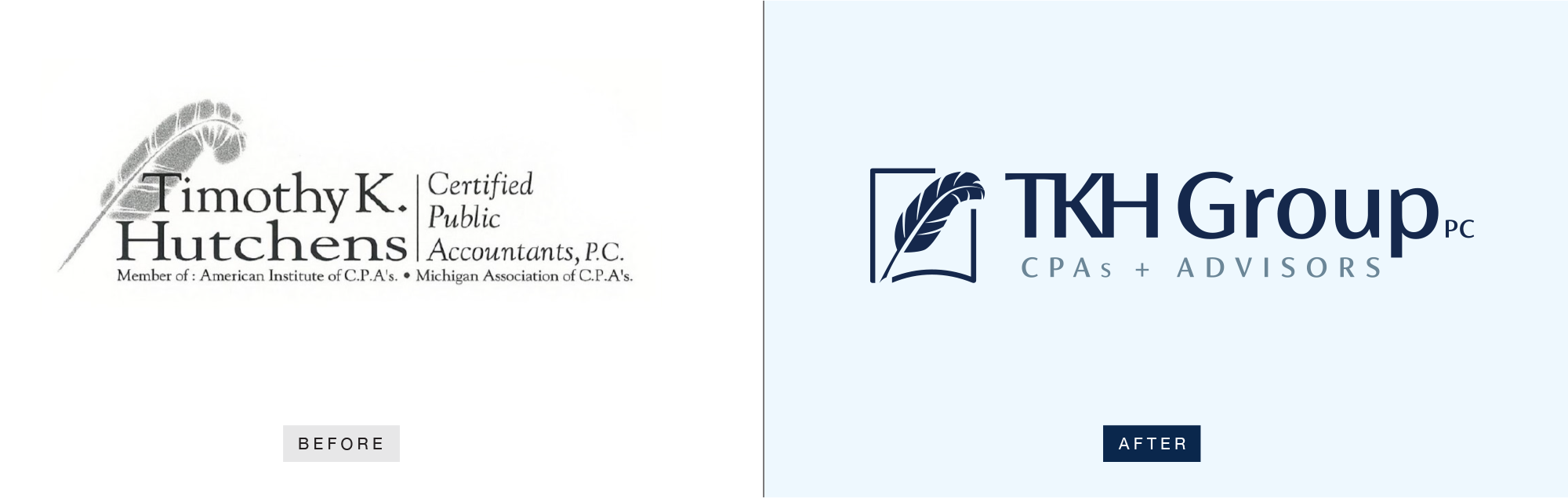 Logo before and after